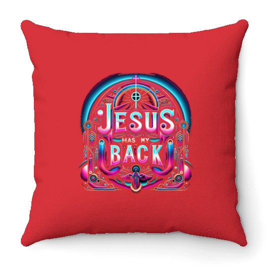 Jesus Has My Back 26 Throw Pillows