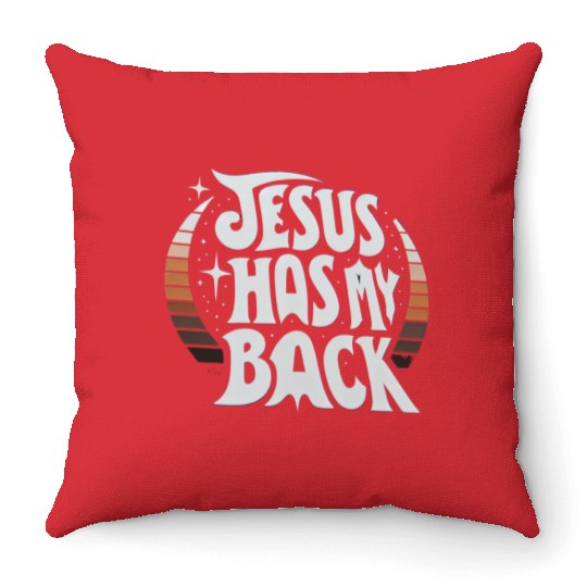Jesus Has My Back 23 Throw Pillows