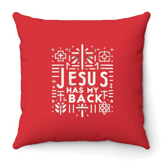 Jesus Has My Back 30 Throw Pillows