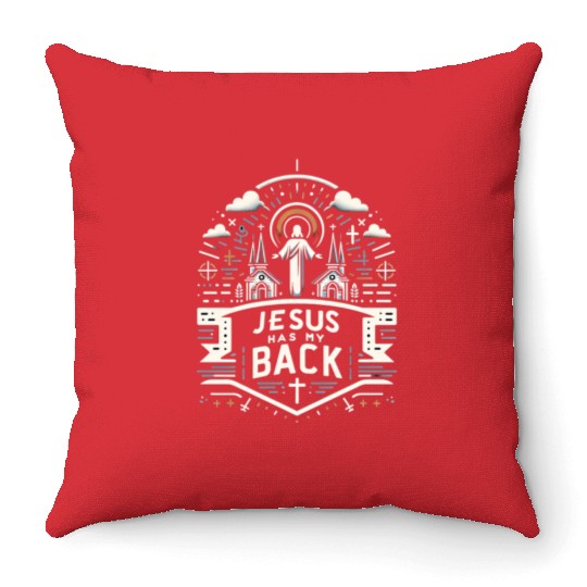 Jesus Has My Back 28 Throw Pillows