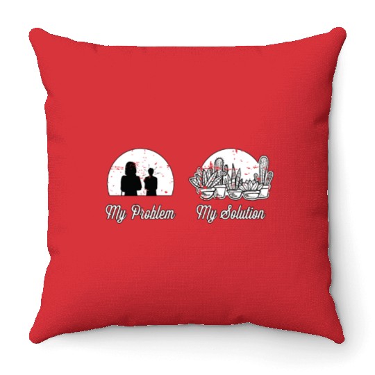 Succulents Lover My Problem My Pictogram Mom Dad Throw Pillows