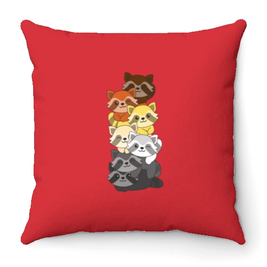 Bear Brotherhood Flag Pride Lgbtq Cute Raccoon Throw Pillows