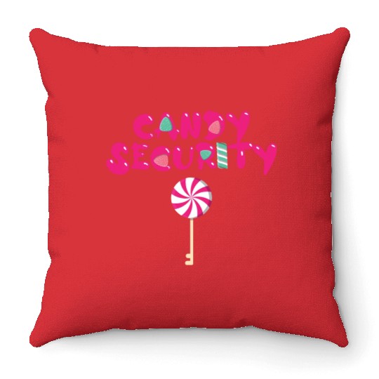 Candy Security Mom Dad Matching Birthday Costume Throw Pillows