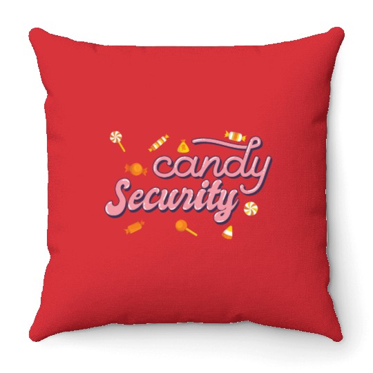 Candy Security Kids Parents Matching Birthday Throw Pillows
