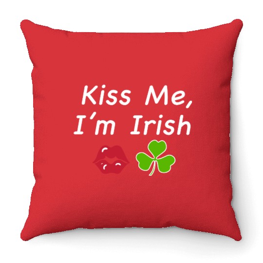 St Patricks Kiss Me I'm Irish Trendy Baby Throw Pillows, Y2k