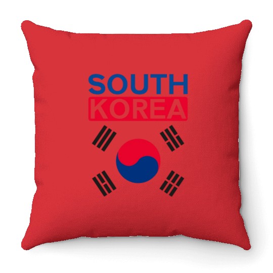 South Korea Korean Flag Throw Pillows
