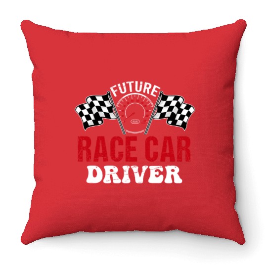 Race Car Driver Kids Racing Driver Throw Pillows