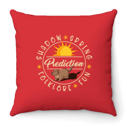 Groundhog Throw Pillows, Groundhog Prediction Shadow