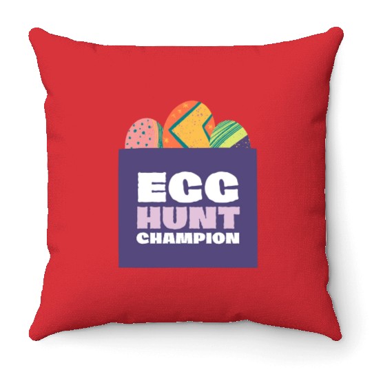 Egg Hunt Champion Throw Pillows