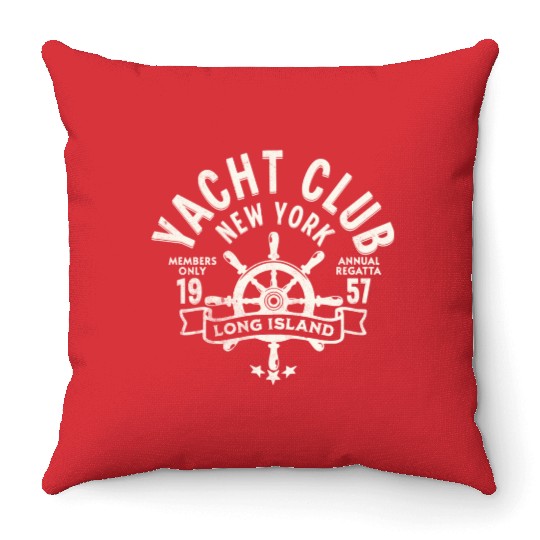 Lighthouse Sailboat Nautical Design Throw Pillows