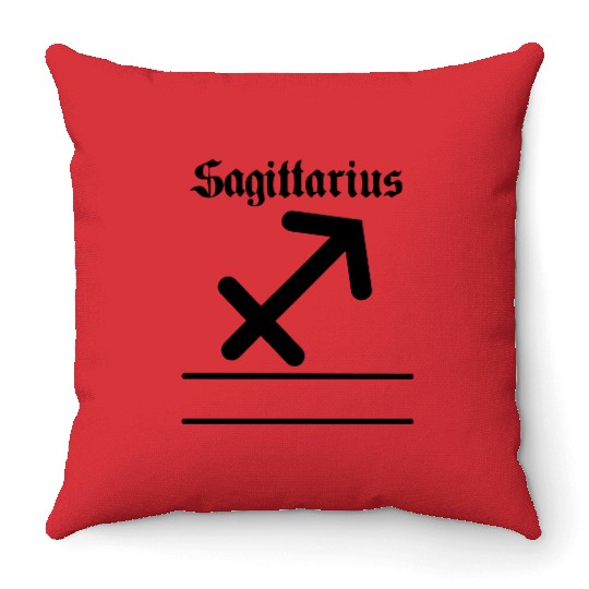 Sagittarius zodiac sign with above letters Throw Pillows