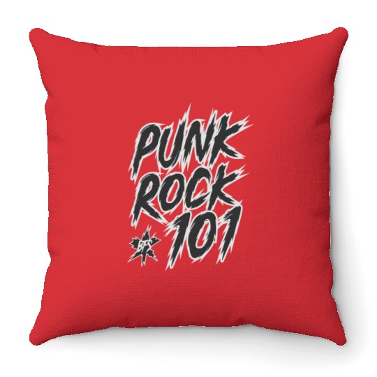 Punk Rock 101 Throw Pillows