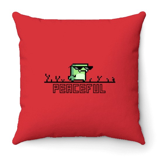 Peaceful rex Throw Pillows