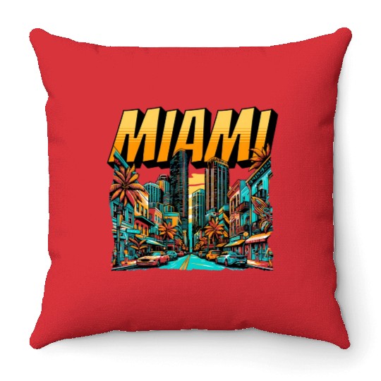 Miami Vibes: Tropical Paradise Throw Pillows
