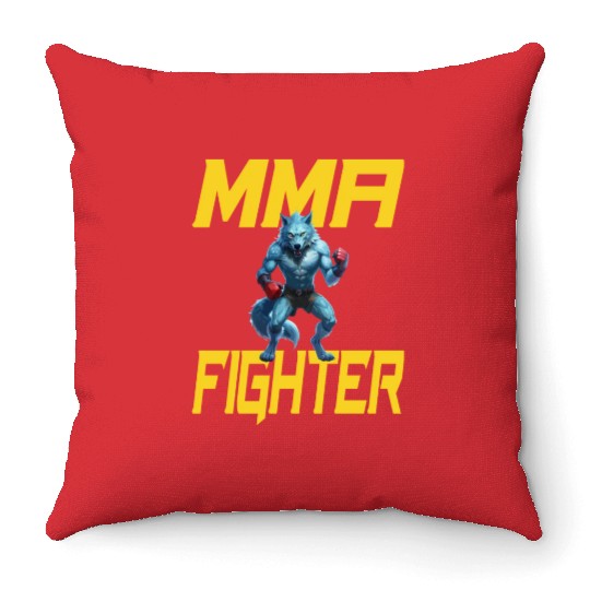 MMA Werewolf - Cool MMA Fighter Design Throw Pillows