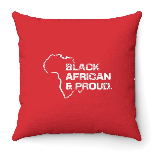 BLACK AFRICAN PROUD Throw Pillows