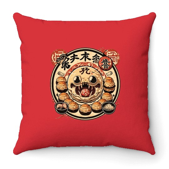Takoyaki Attack Throw Pillows