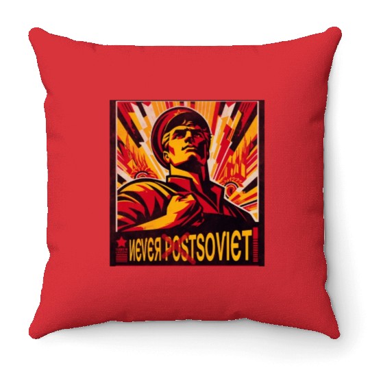 Never postsoviet never Soviet Throw Pillows