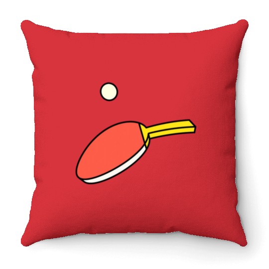 Ping Pong - Paddle & Ball Throw Pillows