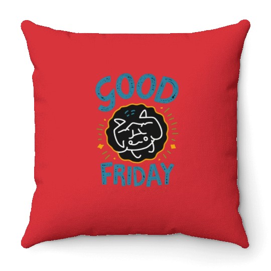 Good Friday Brings peaceful World. Throw Pillows