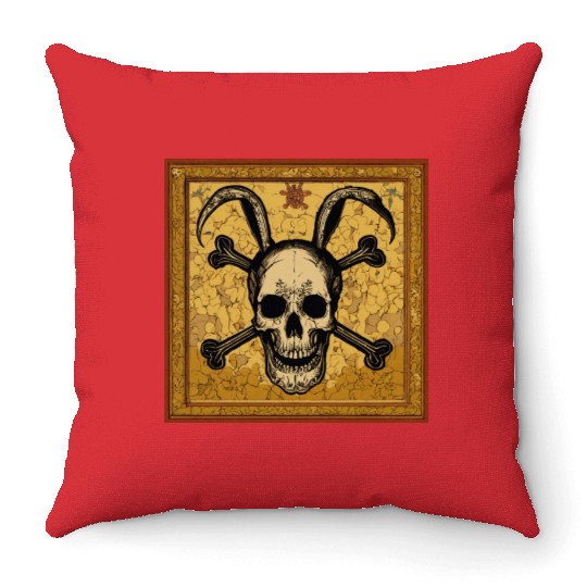 bunny skull and crossbones❤ D83D DC95 D83C DF39 D83D DC95 D83D DC95 D83C DF39 D83C DF39❤ D83C DF39 D83D DC95 D83D DC95 Throw Pillows