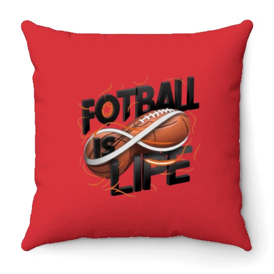 "Eternal Passion: Football is Life" Throw Pillows