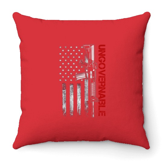 Ungovernable Become Ungovernable American USA FLag Throw Pillows