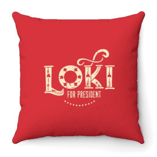 Loki For President Funny History Throw Pillows