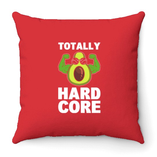 Avocado Gym Workout to attend gym and exercise Throw Pillows