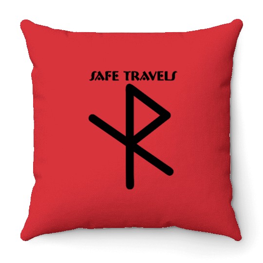 Runic symbol Viking SAFE TRAVEL Throw Pillows