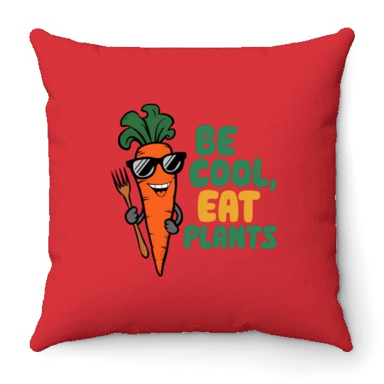 Cool Carrot In Sunglasses Throw Pillows