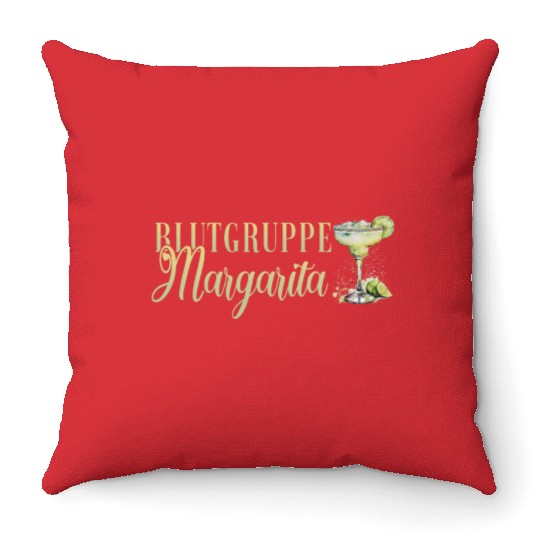 Blutgruppe Margarita Tequila Stag Party Throw Pillows