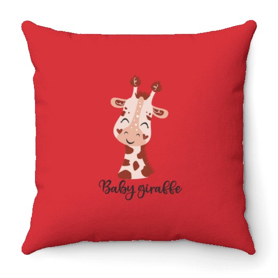 Baby Giraffe Throw Pillows