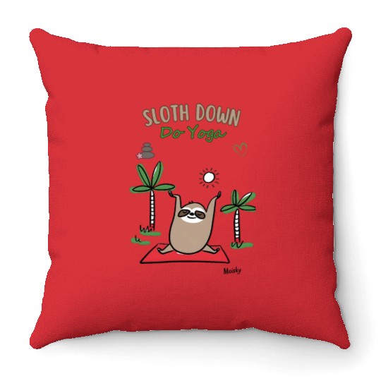 Zen Sloth Yoga Throw Pillows: Embrace the Chill