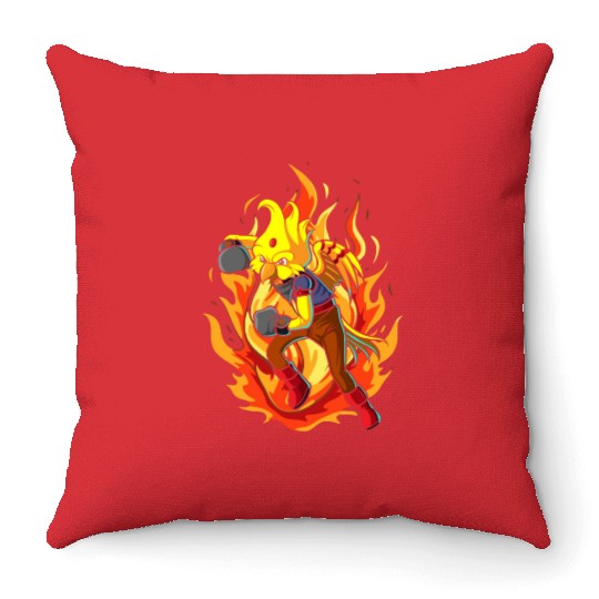 The Boxing Bird of Paradise Throw Pillows