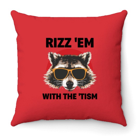 Rizz God: Autism Awareness Opossum Throw Pillows