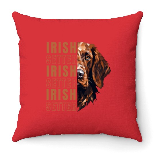 Irish Setter geometric style Throw Pillows