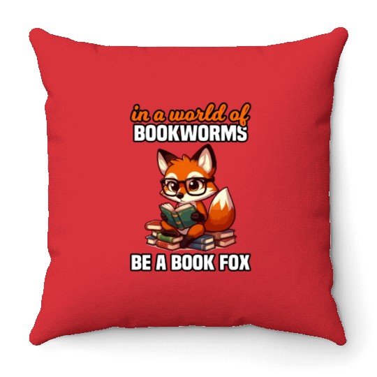 Cute Bookworm For Librarian Assistant Book Lover Throw Pillows