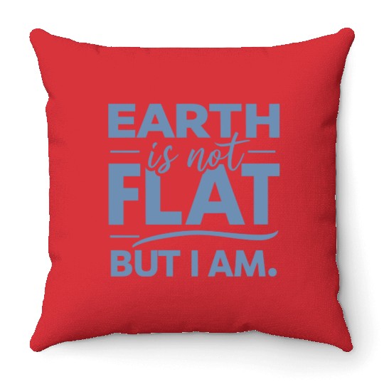 Flat Earth Satire Ironic Jokes Throw Pillows