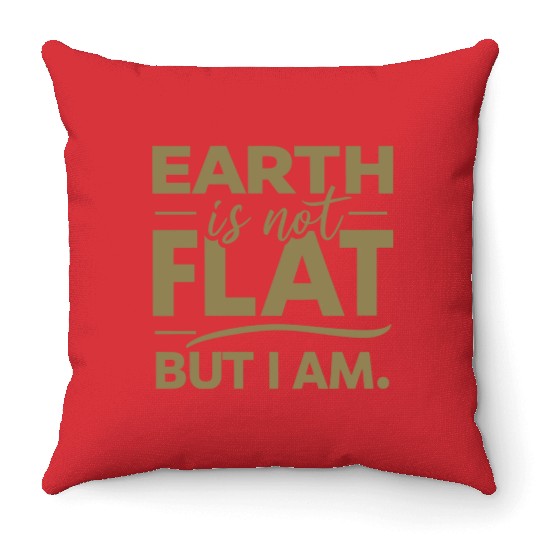 Flat Earth Satire Ironic Jokes Throw Pillows