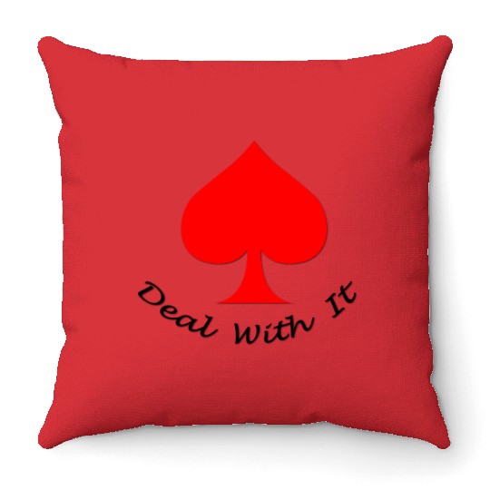 Red spade symbol Throw Pillows