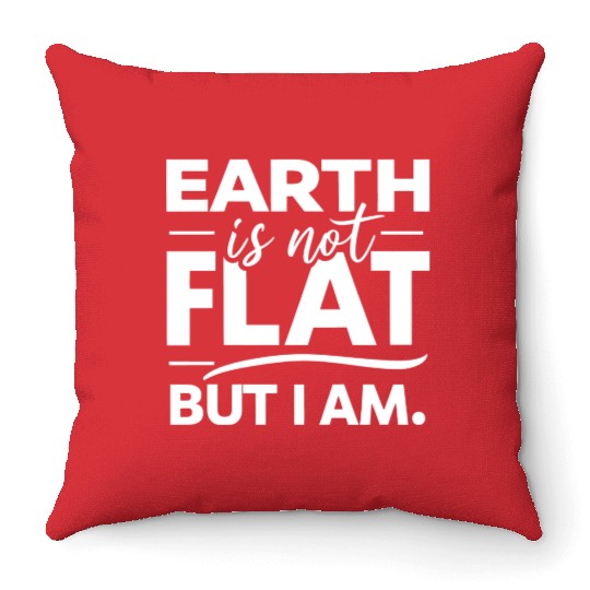 Flat Earth Satire Ironic Jokes Throw Pillows