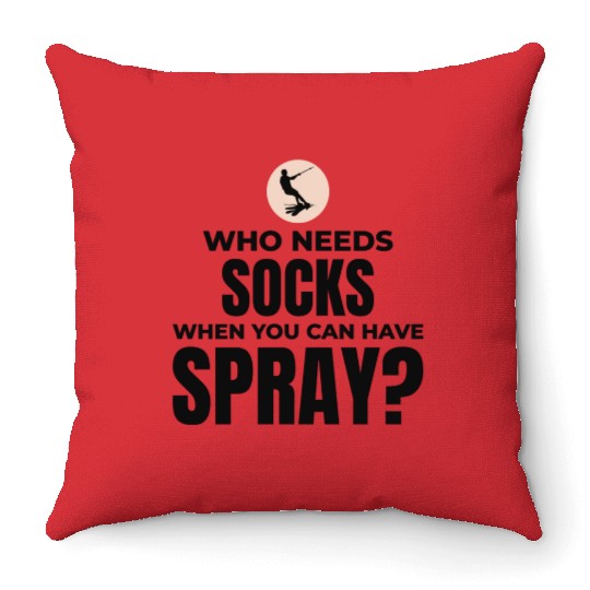 Barefoot Water Skiing Extreme Sports Barefooting Throw Pillows