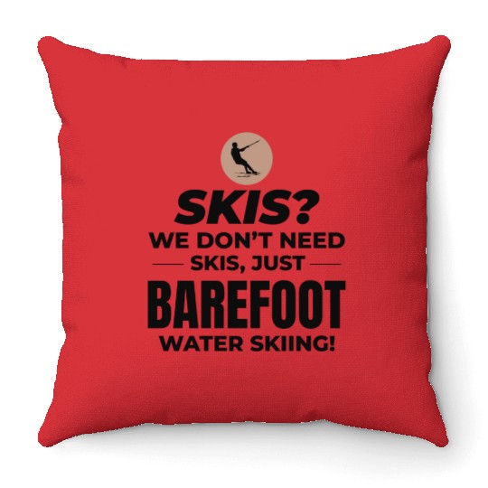 Barefoot Water Skiing Extreme Sports Barefooting Throw Pillows