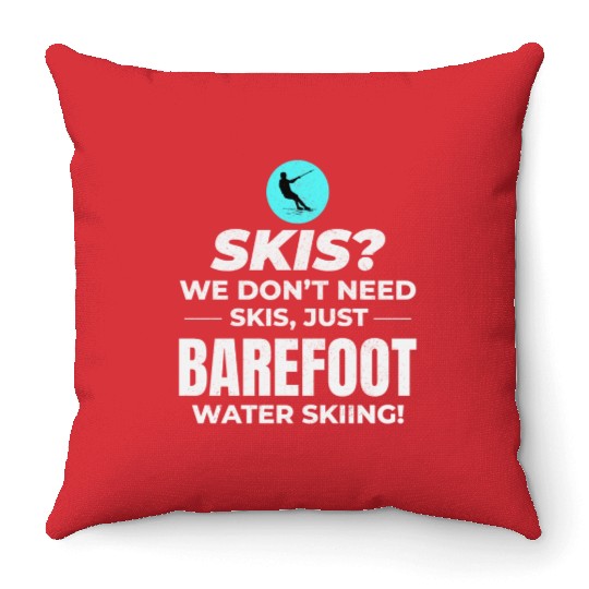 Barefoot Water Skiing Extreme Sports Barefooting Throw Pillows