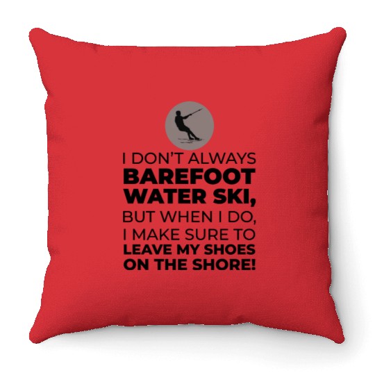 Barefoot Water Skiing Extreme Sports Barefooting Throw Pillows