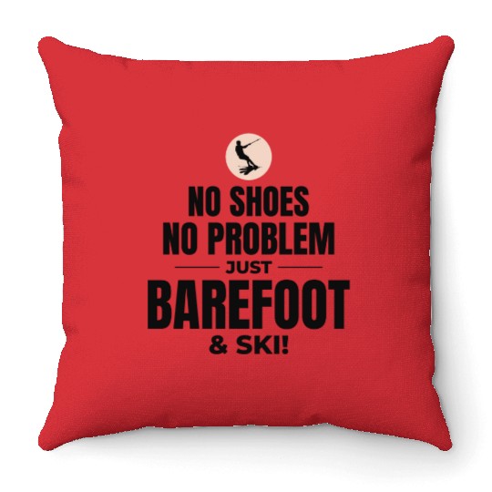 Barefoot Water Skiing Extreme Sports Barefooting Throw Pillows