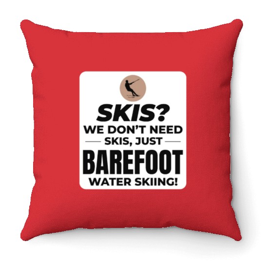 Barefoot Water Skiing Extreme Sports Barefooting Throw Pillows