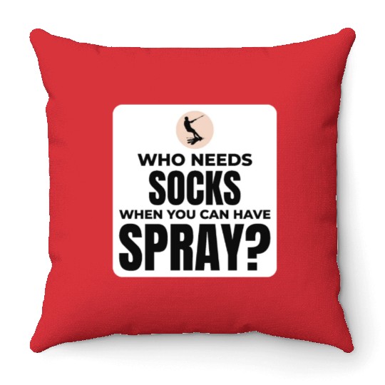 Barefoot Water Skiing Extreme Sports Barefooting Throw Pillows