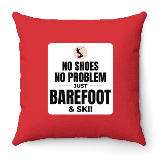 Barefoot Water Skiing Extreme Sports Barefooting Throw Pillows